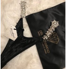 Kristal Gümüş Detaylı G String Külot