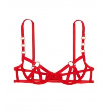 Harness Gümüş Halka Detaylı Ince Askılı Kopcalı Sütyen